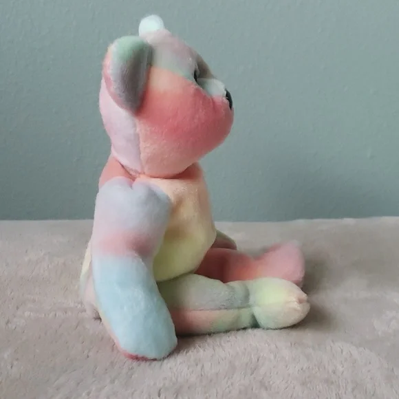 Peace ✌Tiedye Bear Ty Beanie Baby 🐻 Gift, Kids Toy, Rare Collectible, NWT - Picture 11 of 11